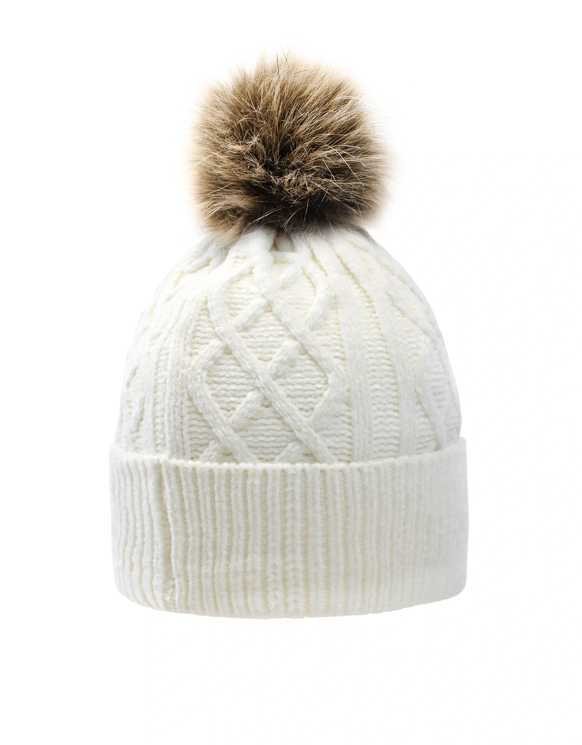 Ivy Cream Chenille Knit Cap—Cozy & Chic Winter Essential