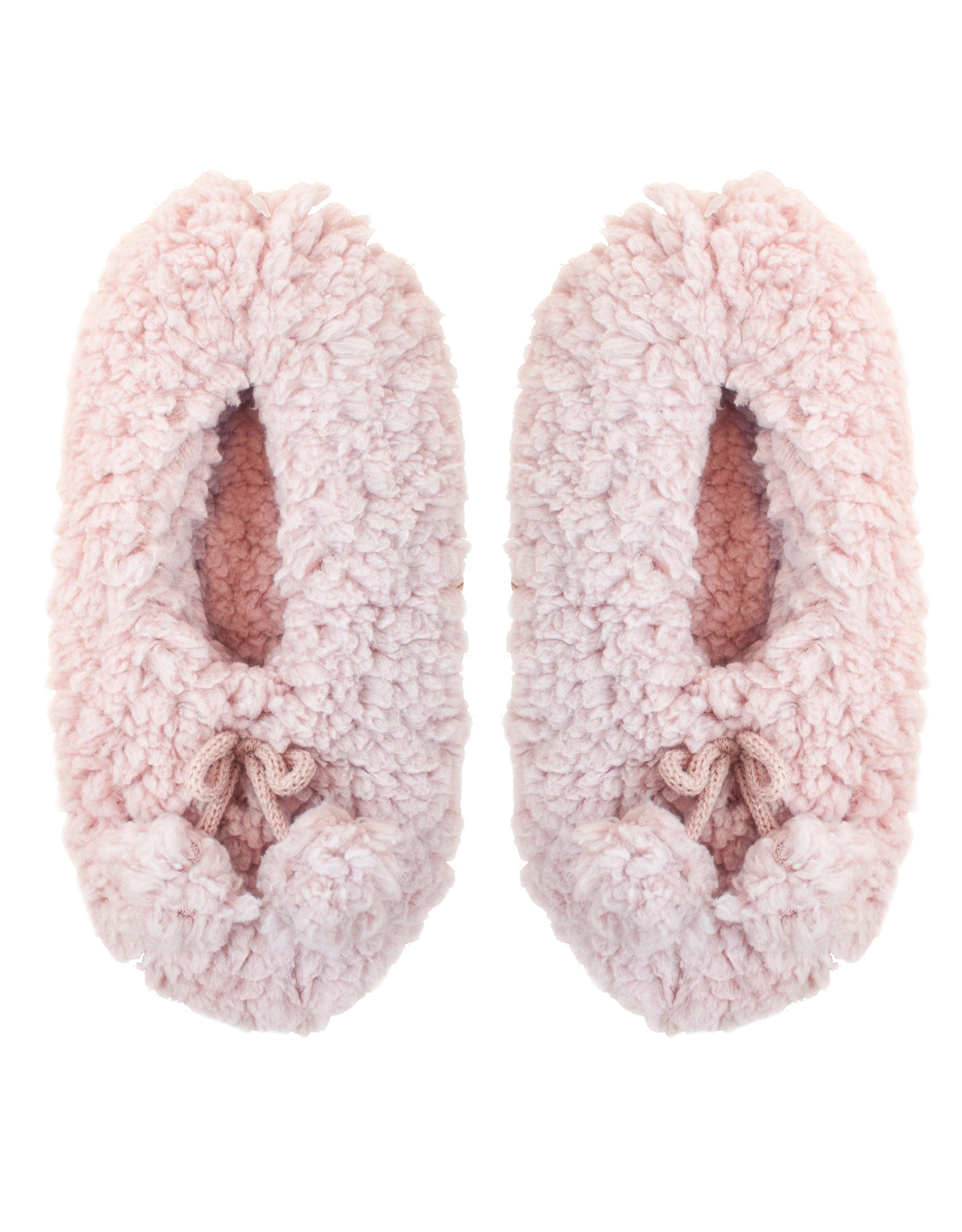 Cozy Sherpa Pompom Slippers - Pink: Treat Your Feet to Pink Bliss!